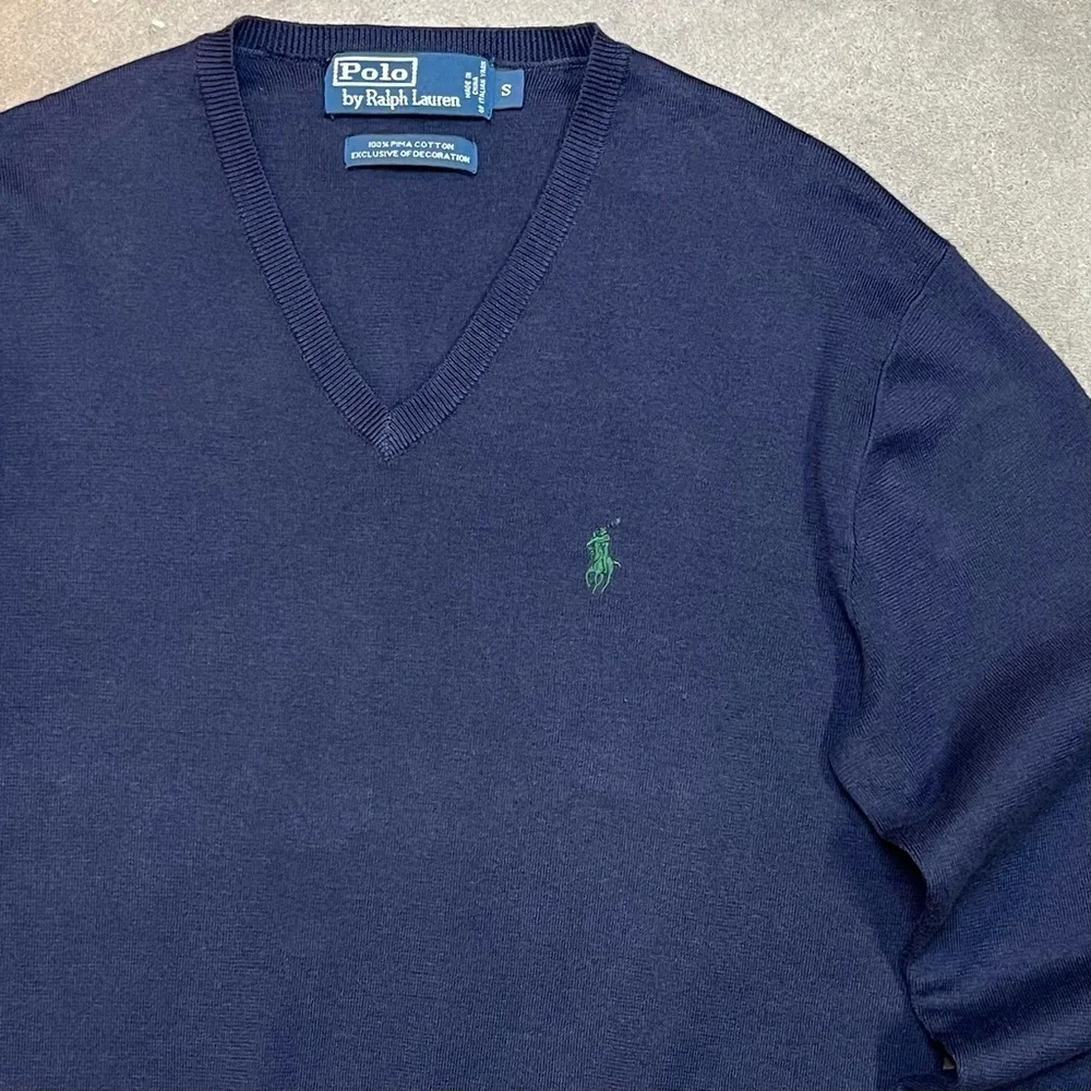 Vintage Polo Ralph Lauren Cotton V Neck Pullover Sweater
